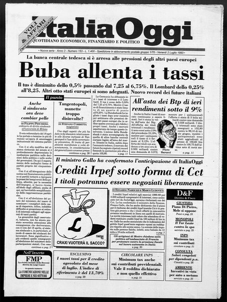 Italia oggi : quotidiano di economia finanza e politica